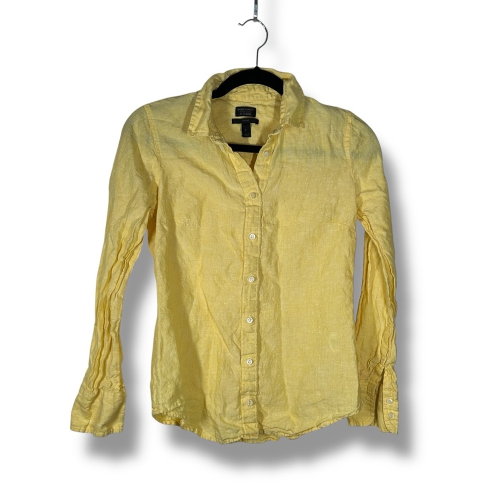 Baird McNutt For J. Crew Yellow 100% Linen Button Front Shirt Size 0 - “Kelsey”